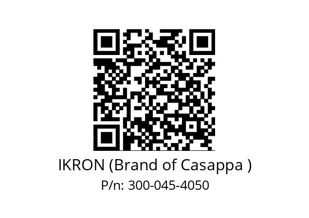   IKRON (Brand of Casappa ) 300-045-4050