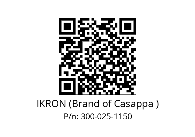   IKRON (Brand of Casappa ) 300-025-1150