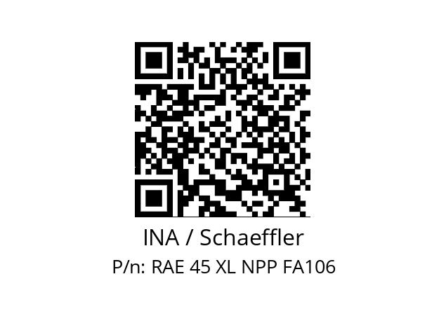   INA / Schaeffler RAE 45 XL NPP FA106