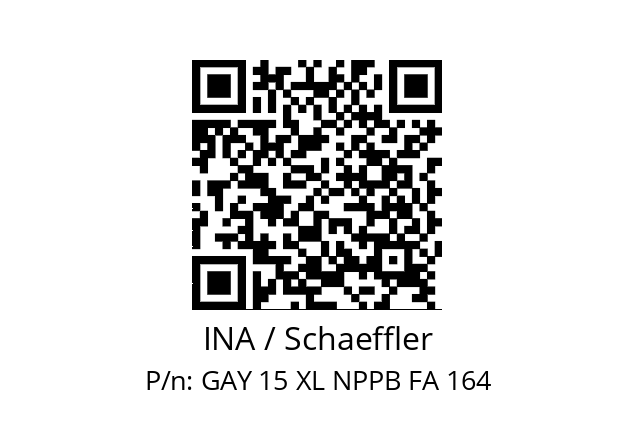   INA / Schaeffler GAY 15 XL NPPB FA 164