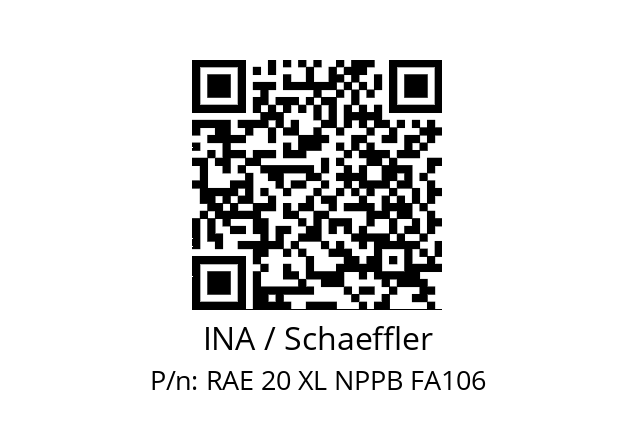   INA / Schaeffler RAE 20 XL NPPB FA106