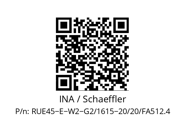   INA / Schaeffler RUE45−E−W2−G2/1615−20/20/FA512.4