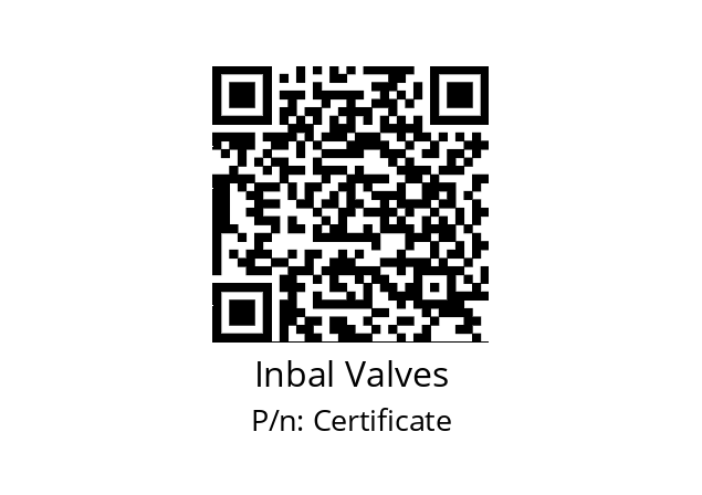   Inbal Valves Certificate