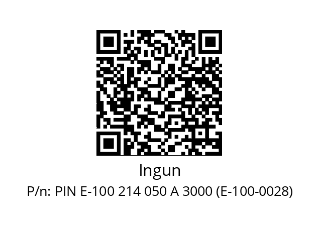   Ingun PIN E-100 214 050 A 3000 (E-100-0028)