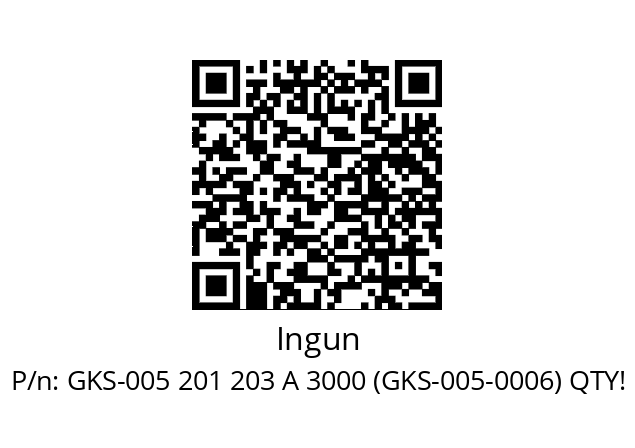   Ingun GKS-005 201 203 A 3000 (GKS-005-0006) QTY!