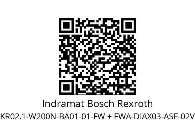   Indramat Bosch Rexroth DKR02.1-W200N-BA01-01-FW + FWA-DIAX03-ASE-02VRS-MS