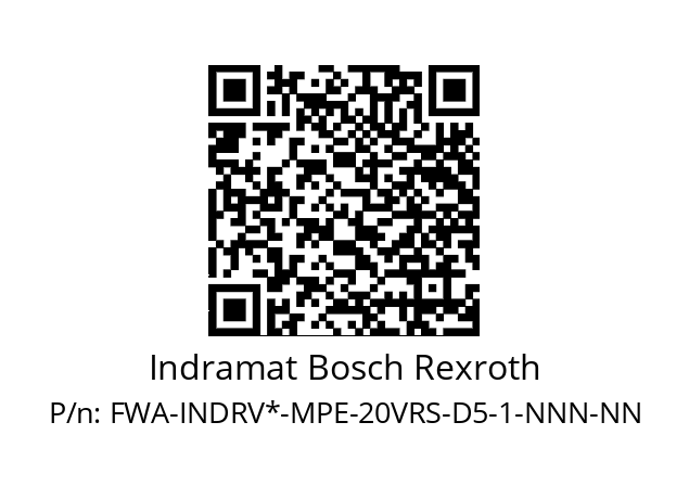   Indramat Bosch Rexroth FWA-INDRV*-MPE-20VRS-D5-1-NNN-NN