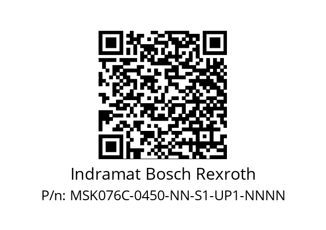   Indramat Bosch Rexroth MSK076C-0450-NN-S1-UP1-NNNN