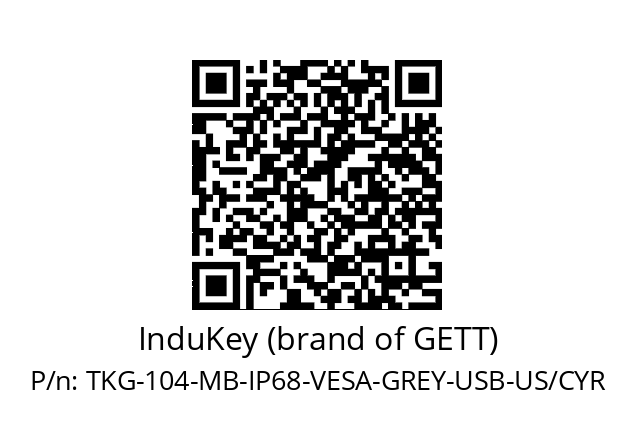   InduKey (brand of GETT) TKG-104-MB-IP68-VESA-GREY-USB-US/CYR