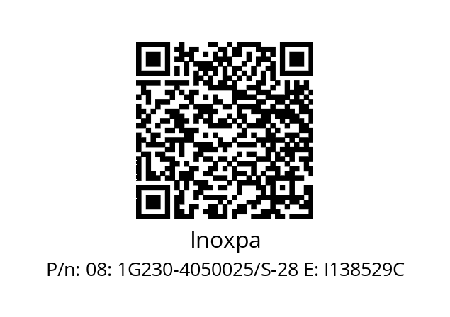   Inoxpa 08: 1G230-4050025/S-28 E: I138529C