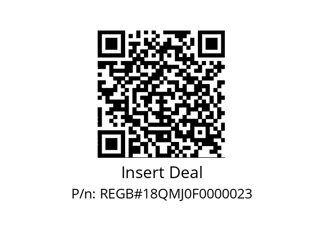   Insert Deal REGB#18QMJ0F0000023