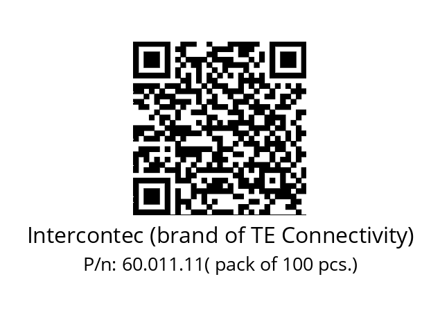   Intercontec (brand of TE Connectivity) 60.011.11( pack of 100 pcs.)