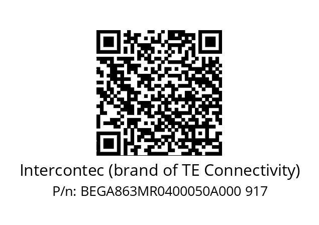   Intercontec (brand of TE Connectivity) BEGA863MR0400050A000 917