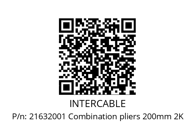   INTERCABLE 21632001 Combination pliers 200mm 2K