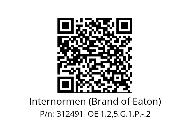   Internormen (Brand of Eaton) 312491  OE 1.2,5.G.1.P.-.2