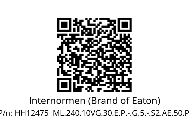   Internormen (Brand of Eaton) HH12475  ML.240.10VG.30.E.P.-.G.5.-.S2.AE.50.P-