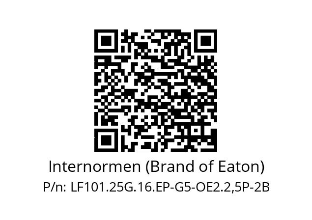  ZE60 Internormen (Brand of Eaton) LF101.25G.16.EP-G5-OE2.2,5P-2B