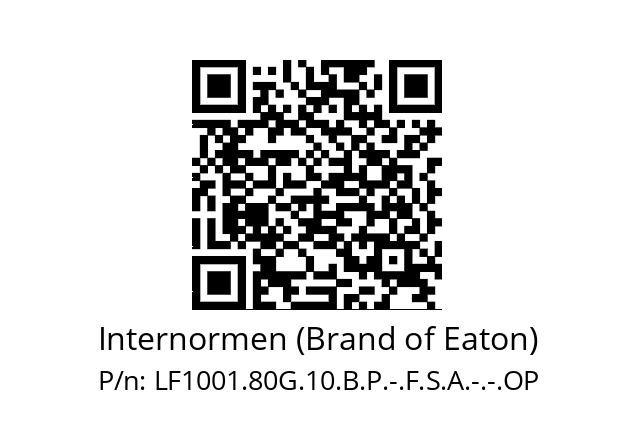   Internormen (Brand of Eaton) LF1001.80G.10.B.P.-.F.S.A.-.-.OP