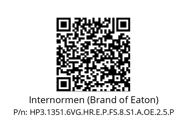   Internormen (Brand of Eaton) HP3.1351.6VG.HR.E.P.FS.8.S1.A.OE.2.5.P