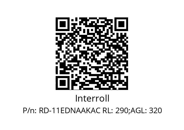   Interroll RD-11EDNAAKAC RL: 290;AGL: 320