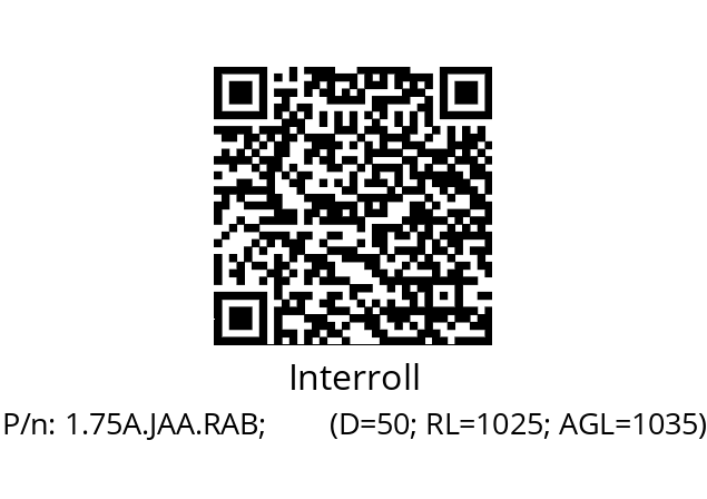   Interroll 1.75A.JAA.RAB;        (D=50; RL=1025; AGL=1035)