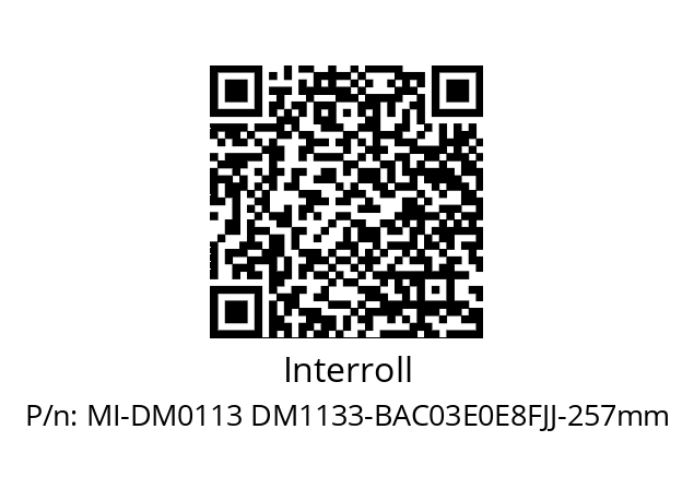   Interroll MI-DM0113 DM1133-BAC03E0E8FJJ-257mm