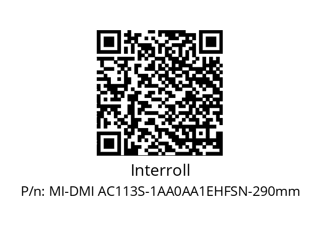   Interroll MI-DMI AC113S-1AA0AA1EHFSN-290mm