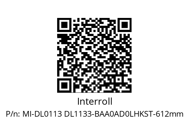   Interroll MI-DL0113 DL1133-BAA0AD0LHKST-612mm