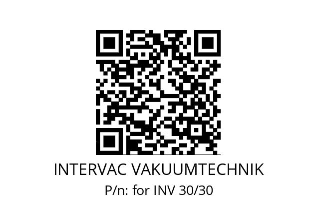   INTERVAC VAKUUMTECHNIK for INV 30/30