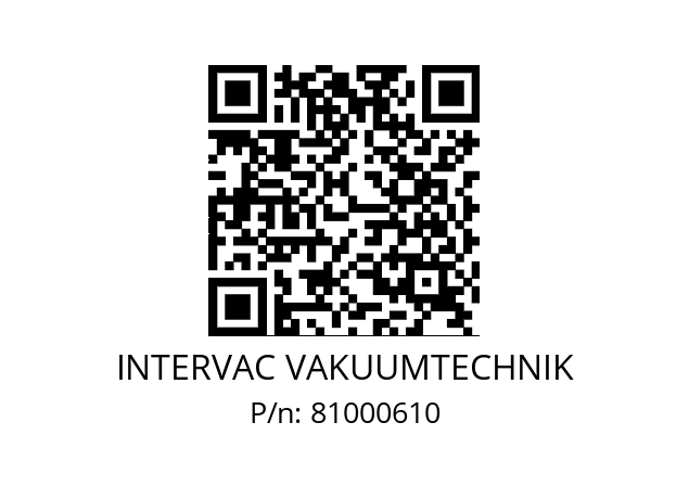   INTERVAC VAKUUMTECHNIK 81000610