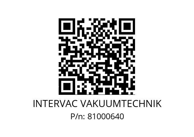   INTERVAC VAKUUMTECHNIK 81000640