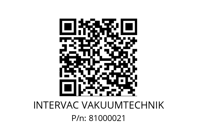   INTERVAC VAKUUMTECHNIK 81000021