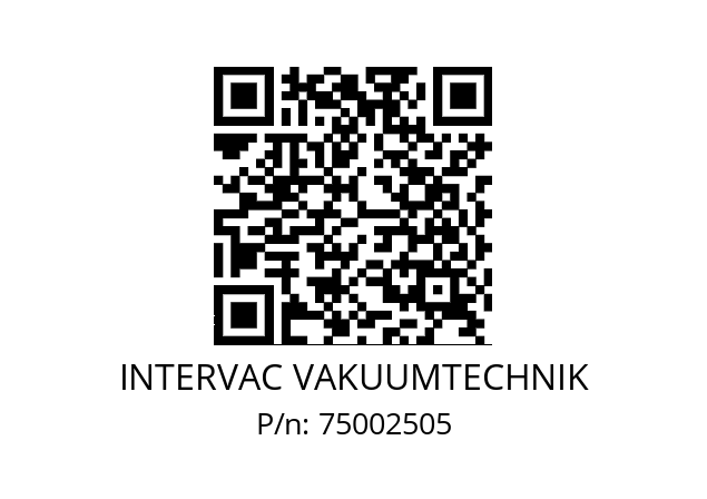   INTERVAC VAKUUMTECHNIK 75002505