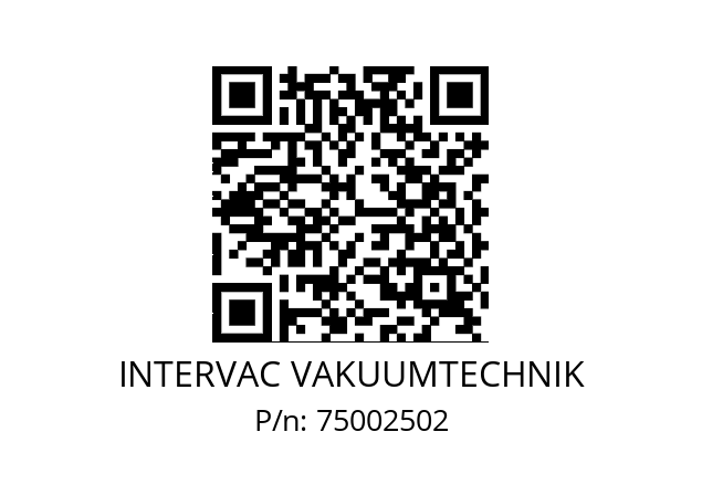   INTERVAC VAKUUMTECHNIK 75002502