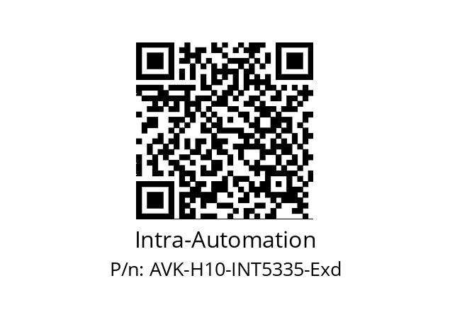   Intra-Automation AVK-H10-INT5335-Exd