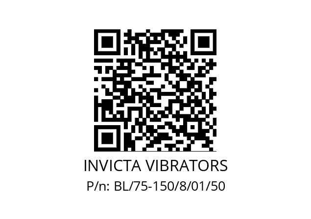   INVICTA VIBRATORS BL/75-150/8/01/50