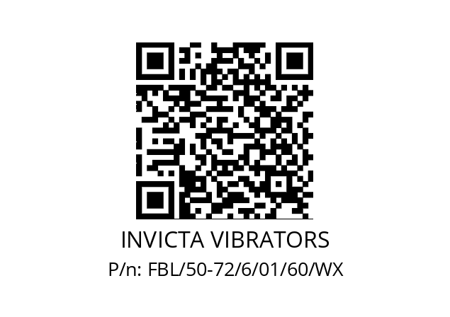   INVICTA VIBRATORS FBL/50-72/6/01/60/WX