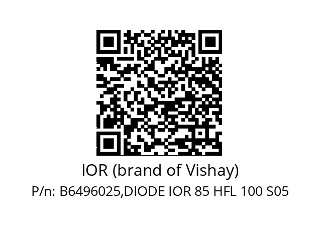   IOR (brand of Vishay) B6496025,DIODE IOR 85 HFL 100 S05