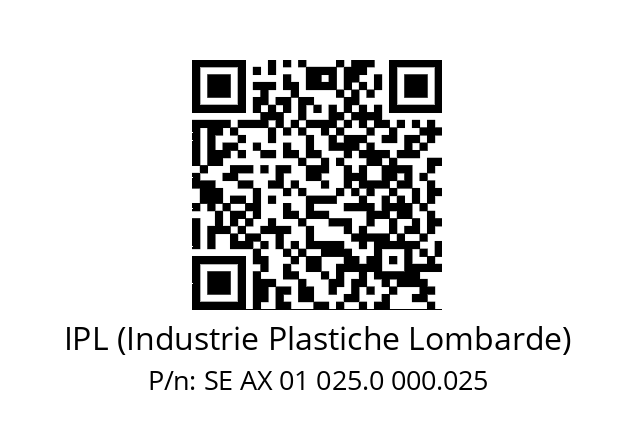   IPL (Industrie Plastiche Lombarde) SE AX 01 025.0 000.025