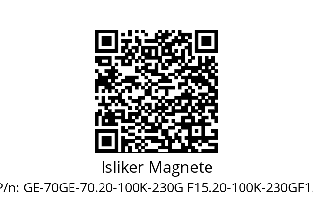   Isliker Magnete GE-70GE-70.20-100K-230G F15.20-100K-230GF15