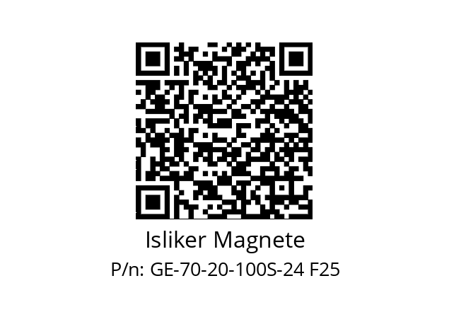   Isliker Magnete GE-70-20-100S-24 F25