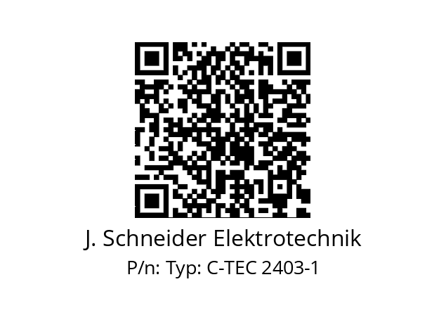   J. Schneider Elektrotechnik Typ: C-TEC 2403-1