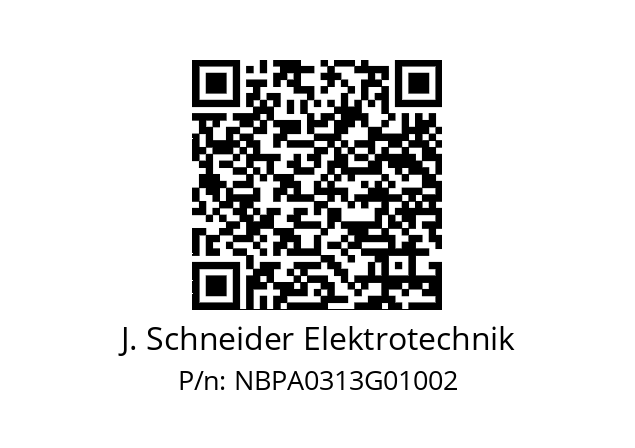   J. Schneider Elektrotechnik NBPA0313G01002