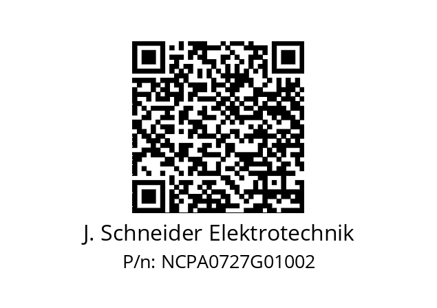   J. Schneider Elektrotechnik NCPA0727G01002