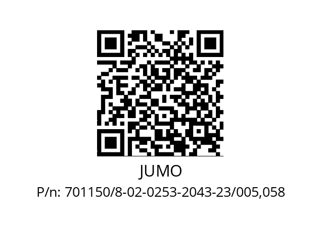   JUMO 701150/8-02-0253-2043-23/005,058