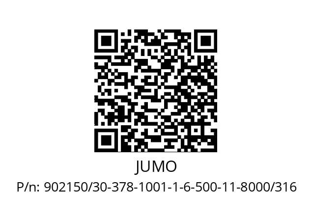   JUMO 902150/30-378-1001-1-6-500-11-8000/316