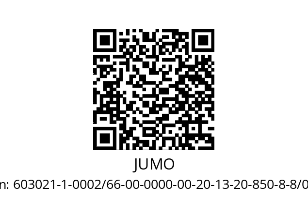   JUMO 603021-1-0002/66-00-0000-00-20-13-20-850-8-8/000