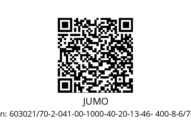   JUMO 603021/70-2-041-00-1000-40-20-13-46- 400-8-6/702