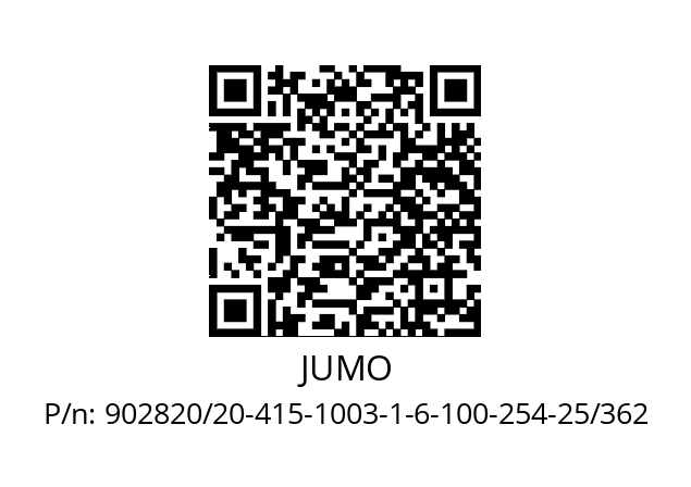   JUMO 902820/20-415-1003-1-6-100-254-25/362