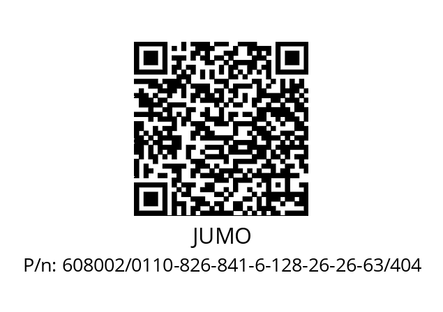   JUMO 608002/0110-826-841-6-128-26-26-63/404